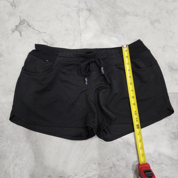 Hylete Womens Running Shorts XLarge Athletic Fitted Black Tie Drawstring - Picture 2 of 5